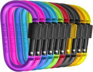 Locking Carabiner Clip, Vonpri 3 Inch D Ring Clips Spring Snap Key Chain Hook Screw Gate Aluminum Carabiners for Outdoor Travel Camping Fishing Hiking Backpack Locking Carabiner Clip, Vonpri 3 Inch D Ring Clips Spring Snap Key Chain Hook Screw Gate Aluminum Carabiners for Outdoor Travel Camping Fishing Hiking Backpack