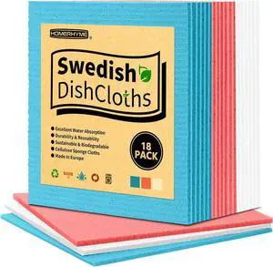 Swedish Dishcloths, 18 Pack Kitchen Towels Dish Rags, Absorbent Swedish Dish Towels for Kitchen, Non-Scratch Cellulose Sponge Cloths, Biodegradable Washable Reusable Paper Towels, Assorted Swedish Dishcloths, 18 Pack Kitchen Towels Dish Rags, Absorbent Swedish Dish Towels for Kitchen, Non-Scratch Cellulose Sponge Cloths, Biodegradable Washable Reusable Paper Towels, Assorted