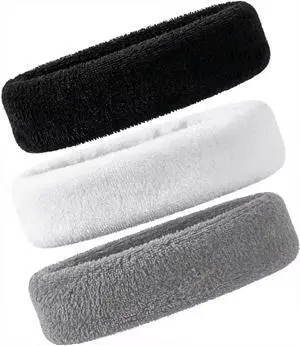 3 Pack Men & Women Sports Sweatbands Headbands | Moisture Wicking Cotton Terry Cloth Sweatband Headband,Tennis,Basketball,Running,Gym,Fitness,Workout 3 Pack Men & Women Sports Sweatbands Headbands | Moisture Wicking Cotton Terry Cloth Sweatband Headband,Tennis,Basketball,Running,Gym,Fitness,Workout