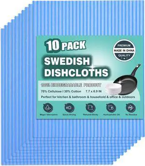 METUUTER 10 Pack Swedish DishCloths for Kitchen Cleaning Dish Cloths | Reusable Kitchen Dishcloths, Swedish Dish Towels Compostable Cellulose Dish Clothes for Household, Multi-Surface Use METUUTER 10 Pack Swedish DishCloths for Kitchen Cleaning Dish Cloths | Reusable Kitchen Dishcloths, Swedish Dish Towels Compostable Cellulose Dish Clothes for Household, Multi-Surface Use