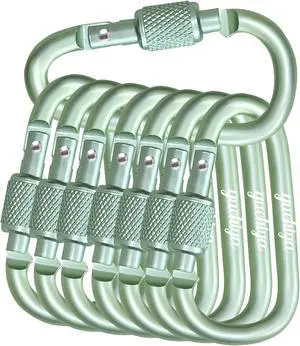 YUCHIYA 8 Pack D-Shape Carabiner Clasp with Screw Gate, 2.2 Inch Mini Keychain Clip Key Chain Buckle, Aluminum Alloy Keyrings Hook for Outdoor Hiking not for Climbing YUCHIYA 8 Pack D-Shape Carabiner Clasp with Screw Gate, 2.2 Inch Mini Keychain Clip Key Chain Buckle, Aluminum Alloy Keyrings Hook for Outdoor Hiking not for Climbing