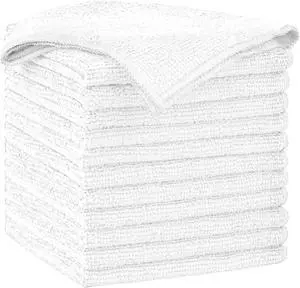 AIDEA White Microfiber Cleaning Cloth-12PK, Cleaning Rags 12"x 12" Reusable | Microfiber Towels for Cars Lint Free, Absorbent Microfiber Rags, Kitchen Towel Dusting Cloth, Dish Rags for Home/Window AIDEA White Microfiber Cleaning Cloth-12PK, Cleaning Rags 12"x 12" Reusable | Microfiber Towels for Cars Lint Free, Absorbent Microfiber Rags, Kitchen Towel Dusting Cloth, Dish Rags for Home/Window