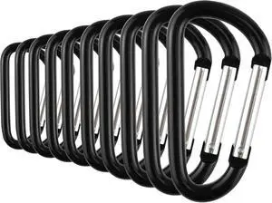 SWATOM Aluminum Carabiner Clip Snap Hook Keyring 1.5/1.9/2.2/2.4/2.8 Inch Carabiners Keychains Black(10P/20P) SWATOM Aluminum Carabiner Clip Snap Hook Keyring 1.5/1.9/2.2/2.4/2.8 Inch Carabiners Keychains Black(10P/20P)
