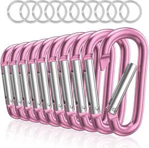 sprookber 3" Aluminum Carabiner D Ring, Caribeener Clips, Spring Snap Hook for Keychain Clip, Set of 10 sprookber 3" Aluminum Carabiner D Ring, Caribeener Clips, Spring Snap Hook for Keychain Clip, Set of 10
