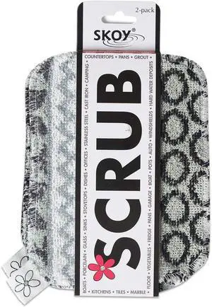 Skoy Scrub, 2-pack Reusable, Non-Scratching Dish Scrubber for Kitchen and Household Cleaning, Planet-Friendly, Dishwasher Safe Soft Scrub, Monochromatic Colors Skoy Scrub, 2-pack Reusable, Non-Scratching Dish Scrubber for Kitchen and Household Cleaning, Planet-Friendly, Dishwasher Safe Soft Scrub, Monochromatic Colors