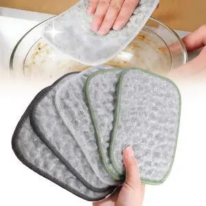 Double Side Non Scratch Wire Dishcloths,Reusable Wet and Dry Wire Dishwashing Rags for Kitchen,Sinks,Pots,Pans (5pcs) Double Side Non Scratch Wire Dishcloths,Reusable Wet and Dry Wire Dishwashing Rags for Kitchen,Sinks,Pots,Pans (5pcs)