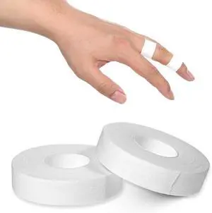 0.6'' x 32.8 feet Athletic Tape for Fingers Toes Hands 2 Rolls Finger Tape Sweat-Proof Sports Cotton Tapes for Rock Climbing Volleyball Tapes Football (White) 0.6'' x 32.8 feet Athletic Tape for Fingers Toes Hands 2 Rolls Finger Tape Sweat-Proof Sports Cotton Tapes for Rock Climbing Volleyball Tapes Football (White)