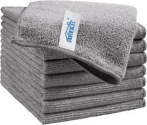 HOMEXCEL 8PK Microfiber Cleaning Cloth, Cleaning Rags for Home, 11.5x11.5in | Reusable, Lint Free, Scratch-Free and Highly Absorbent Towels for Kitchen, Window and Glass, Cars, Grey HOMEXCEL 8PK Microfiber Cleaning Cloth, Cleaning Rags for Home, 11.5x11.5in | Reusable, Lint Free, Scratch-Free and Highly Absorbent Towels for Kitchen, Window and Glass, Cars, Grey