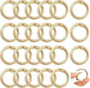 Round Carabiner Clip Bulk 20pcs 1.3 Inch Gold Circle Carabiner Key Ring Clips Spring O Rings Clips for Bag Charm Keychain Lanyard Crochet Plush Toys (Gold, 1.3 Inch) Round Carabiner Clip Bulk 20pcs 1.3 Inch Gold Circle Carabiner Key Ring Clips Spring O Rings Clips for Bag Charm Keychain Lanyard Crochet Plush Toys (Gold, 1.3 Inch)