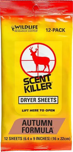 Wildlife Research Center Scent Killer Autumn Formula Dryer Sheets Wildlife Research Center Scent Killer Autumn Formula Dryer Sheets