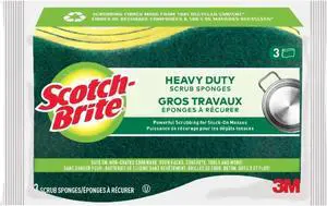 Scotch-Brite MMMHD3 Heavy Duty Scrub Sponge, Yellow & Green, 3 Per Pack Scotch-Brite MMMHD3 Heavy Duty Scrub Sponge, Yellow & Green, 3 Per Pack