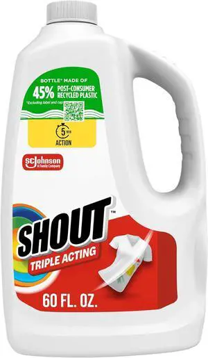 Shout Triple-Acting Laundry Stain Remover for Everyday Stains Liquid Refill, 60 Fl Oz Shout Triple-Acting Laundry Stain Remover for Everyday Stains Liquid Refill, 60 Fl Oz