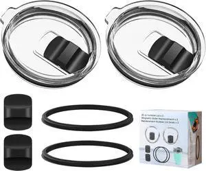30 oz Tumbler Lid, 2Pcs Replacement Lids for YETI 30/32 oz tumbler | 30 oz Travel Magnetic Spill Proof Cup Lids Covers, BPA Free, with 2 Magnetic Sliders & 2 Rubber Seals, by Dincerpen 30 oz Tumbler Lid, 2Pcs Replacement Lids for YETI 30/32 oz tumbler | 30 oz Travel Magnetic Spill Proof Cup Lids Covers, BPA Free, with 2 Magnetic Sliders & 2 Rubber Seals, by Dincerpen