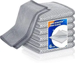 Non-Scratch Wire Dishcloth - Multipurpose Wire Dishwashing Rag for Pots, Pans, Glassware & Grills, Durable and Fast-Drying Kitchen Scrubber (6PCS) Non-Scratch Wire Dishcloth - Multipurpose Wire Dishwashing Rag for Pots, Pans, Glassware & Grills, Durable and Fast-Drying Kitchen Scrubber (6PCS)