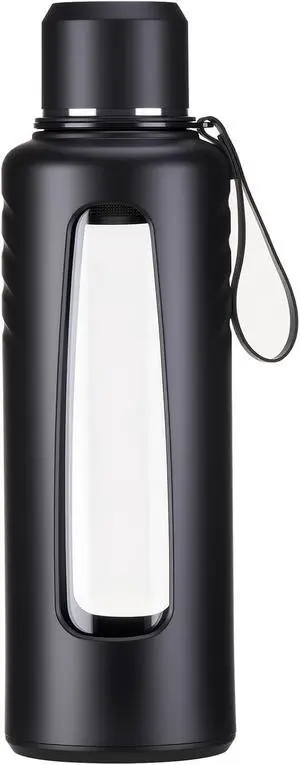 Doseno Half Gallon Water Bottle, 67oz Glass Tea Infuser Jug for Gym, Black | 2000ml bottle has a removable 304 steel strainer for tea-water separation and an ABS shell for climbing, camping and travel Doseno Half Gallon Water Bottle, 67oz Glass Tea Infuser Jug for Gym, Black | 2000ml bottle has a removable 304 steel strainer for tea-water separation and an ABS shell for climbing, camping and travel