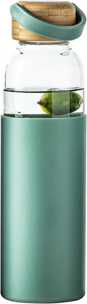 21oz Borosilicate Glass Water Bottles with Silicone Non-Slip Sleeve & Leak-Proof Lid-Reusable Drink Bottle for Office,Travel,Gym,Hiking-BPA Free,Ideal Gift for Home,Car &Fitness (Green) 21oz Borosilicate Glass Water Bottles with Silicone Non-Slip Sleeve & Leak-Proof Lid-Reusable Drink Bottle for Office,Travel,Gym,Hiking-BPA Free,Ideal Gift for Home,Car &Fitness (Green)