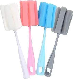 Bottle Brush Sponge 4PCS Cup Washer Brush Long Handle Cleaner Brush for Baby Bottle Glasswares Mugs Cups Kitchen Clean (4 PCS) Bottle Brush Sponge 4PCS Cup Washer Brush Long Handle Cleaner Brush for Baby Bottle Glasswares Mugs Cups Kitchen Clean (4 PCS)