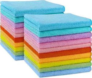 AIDEA Microfiber Cleaning Cloth-20PK, Microfiber Towels, Rags,11.5"×11.5" | Cleaning Rags, Lint Free Cloth, Wash Cloths, Dusting Cloth for Home, Window, Cars, Cleaning Supplies, Muilticolor AIDEA Microfiber Cleaning Cloth-20PK, Microfiber Towels, Rags,11.5"×11.5" | Cleaning Rags, Lint Free Cloth, Wash Cloths, Dusting Cloth for Home, Window, Cars, Cleaning Supplies, Muilticolor