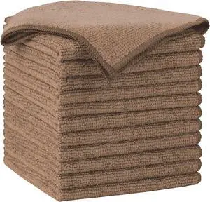 AIDEA Brown Microfiber Cleaning Cloth-12PK, Cleaning Rags 12"x12" Absorbent | Microfiber Towels for Cars Lint Free, Reusable Microfiber Rags, Kitchen Towel Dusting Cloth, Dish Rags for Home/Window AIDEA Brown Microfiber Cleaning Cloth-12PK, Cleaning Rags 12"x12" Absorbent | Microfiber Towels for Cars Lint Free, Reusable Microfiber Rags, Kitchen Towel Dusting Cloth, Dish Rags for Home/Window