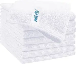 HOMEXCEL 8PK Microfiber Cleaning Cloth, Cleaning Rags for Home, 11.5x11.5in | Reusable, Lint Free, Scratch-Free and Highly Absorbent Towels for Kitchen, Window and Glass, Cars, White HOMEXCEL 8PK Microfiber Cleaning Cloth, Cleaning Rags for Home, 11.5x11.5in | Reusable, Lint Free, Scratch-Free and Highly Absorbent Towels for Kitchen, Window and Glass, Cars, White