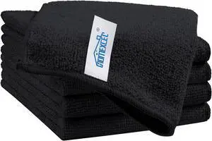 HOMEXCEL Black Cleaning Rags 5 Pack, Highly Absorbent Microfiber Cleaning Cloth for Kitchen, Lint Free, Scratch-Free, Reusable Microfiber Towels for House, Window and Glass, Cars, 11.5 X11.5 inch HOMEXCEL Black Cleaning Rags 5 Pack, Highly Absorbent Microfiber Cleaning Cloth for Kitchen, Lint Free, Scratch-Free, Reusable Microfiber Towels for House, Window and Glass, Cars, 11.5 X11.5 inch