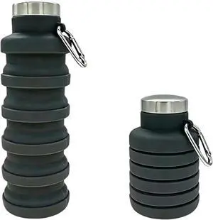 YCT Collapsible Water Bottle 17oz500mlTravel Portable Sport Water BottleReusable Silicone Foldable Water Bottles for Gym Camping Hiking (Black) YCT Collapsible Water Bottle 17oz500mlTravel Portable Sport Water BottleReusable Silicone Foldable Water Bottles for Gym Camping Hiking (Black)