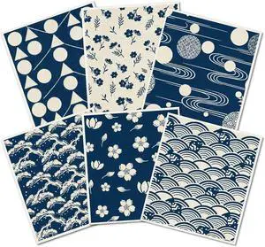 6PCS 6 Styles Blue Swedish Dish Cloths Bulk Flowers Japanese Pattern Reusable Dish Towels Quick Drying Absorbent Decorative Kitchen Sponge Cleaning Cloths for Home Countertop Bathroom Use 6PCS 6 Styles Blue Swedish Dish Cloths Bulk Flowers Japanese Pattern Reusable Dish Towels Quick Drying Absorbent Decorative Kitchen Sponge Cleaning Cloths for Home Countertop Bathroom Use