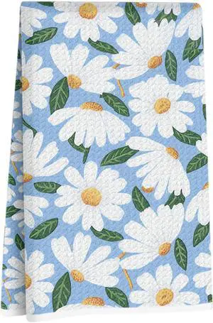 Daisy Floral Kitchen Towels, Flower Dish Tea Hand Towels for women family | Reusable Waffle Weave Microfiber Absorbent Hand Tea Dish Towels for Kitchen Bathroom Decor, flower Lovers Gifts 24x14 Inch Daisy Floral Kitchen Towels, Flower Dish Tea Hand Towels for women family | Reusable Waffle Weave Microfiber Absorbent Hand Tea Dish Towels for Kitchen Bathroom Decor, flower Lovers Gifts 24x14 Inch