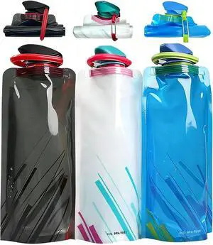 Collapsible Water Bottles for Travel 23oz Foldable Water Bottle with Carabiner,Leakproof BPA-Free Water Jup, Portable Reusable Water Bottle for Hiking,Sports,Camping,Biking (3) Collapsible Water Bottles for Travel 23oz Foldable Water Bottle with Carabiner,Leakproof BPA-Free Water Jup, Portable Reusable Water Bottle for Hiking,Sports,Camping,Biking (3)