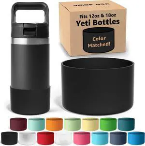 Jmoe USA Silicone Boot for Yeti Rambler Jr 12oz and 18oz Bottle | 2mm Sleeve | Anti-Slip Boot | Protector for the Bottom of your Bottle | Protects Against Damage | BPA Free Silicone (Black) Jmoe USA Silicone Boot for Yeti Rambler Jr 12oz and 18oz Bottle | 2mm Sleeve | Anti-Slip Boot | Protector for the Bottom of your Bottle | Protects Against Damage | BPA Free Silicone (Black)