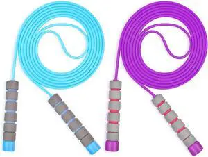 Flintronic Skipping Ropes for Children, 2 Pack Adjustable Jumping Rope for Kids, 2.6m Skipping Rope with Skin-Friendly Foam Handles, Soft Jump Rope for Girls Boys Exercise Workout Outdoor Flintronic Skipping Ropes for Children, 2 Pack Adjustable Jumping Rope for Kids, 2.6m Skipping Rope with Skin-Friendly Foam Handles, Soft Jump Rope for Girls Boys Exercise Workout Outdoor