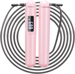 ACHDOFITS Jump Rope with Smart Counter for Adults | Tangle-free Steel Core, 170g. Fits 5'-6'5". 4 Modes: Beginner-HIIT. Rechargeable. For Women & Men. Tracks Calories & Jumps. ACHDOFITS Jump Rope with Smart Counter for Adults | Tangle-free Steel Core, 170g. Fits 5'-6'5". 4 Modes: Beginner-HIIT. Rechargeable. For Women & Men. Tracks Calories & Jumps.