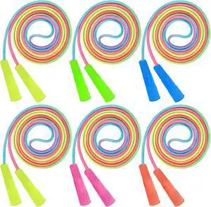 6 Pack Jump Rope for Kids, Adjustable Length Nylon Skipping Ropes for Kids | 7.55 Ft, Gradient Jump Rope, Adjustable Jump Rope, Plastic Handle Rope, Family Games, Outdoor Exercise, Recess Play 6 Pack Jump Rope for Kids, Adjustable Length Nylon Skipping Ropes for Kids | 7.55 Ft, Gradient Jump Rope, Adjustable Jump Rope, Plastic Handle Rope, Family Games, Outdoor Exercise, Recess Play