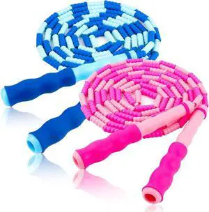 Jump Rope for Kids, Adjustable Jump Ropes for 4 5 6 7 8 10 12, Tangle Free | Jumping Rope Age 8-12, Segmented Soft Beaded Skipping Rope for Women Fitness Jump Rope for Kids, Adjustable Jump Ropes for 4 5 6 7 8 10 12, Tangle Free | Jumping Rope Age 8-12, Segmented Soft Beaded Skipping Rope for Women Fitness