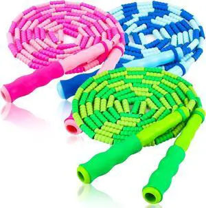 Jump Rope for Kids, 9 Ft Adjustable Jump Ropes for 4 5 6 7 8 10 12, Segmented Soft Beaded Jumping Rope Age 8-12, Tangle Free Skipping Rope for Women Man Fitness Weight Loss Jump Rope for Kids, 9 Ft Adjustable Jump Ropes for 4 5 6 7 8 10 12, Segmented Soft Beaded Jumping Rope Age 8-12, Tangle Free Skipping Rope for Women Man Fitness Weight Loss