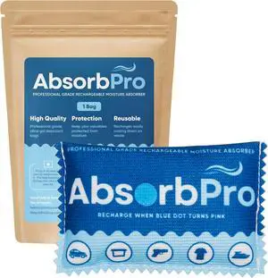 Absorb Pro Rechargeable Dehumidifier Bag, 100g Silica Gel, 1-Pack Absorb Pro Rechargeable Dehumidifier Bag, 100g Silica Gel, 1-Pack