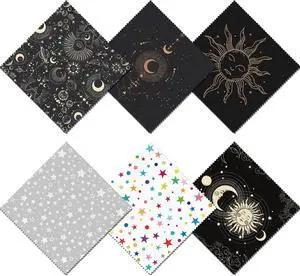 6 PCS Glasses Cleaning Cloth Eyeglass Cleaning Cloth Lens Eyeglasses Microfiber Cute Aesthetic Cloth for Unisex Women Girls Reusable Phone Screens Camera Multi-Patterns(6.3"x6.3")-Sun Moon Star 6 PCS Glasses Cleaning Cloth Eyeglass Cleaning Cloth Lens Eyeglasses Microfiber Cute Aesthetic Cloth for Unisex Women Girls Reusable Phone Screens Camera Multi-Patterns(6.3"x6.3")-Sun Moon Star