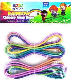 Rainbow Chinese Jump Ropes Bundle Pack for Kids 2 Pack Jump Ropes Outdoor Indoor Play with 2 GosuToys Stickers Rainbow Chinese Jump Ropes Bundle Pack for Kids 2 Pack Jump Ropes Outdoor Indoor Play with 2 GosuToys Stickers