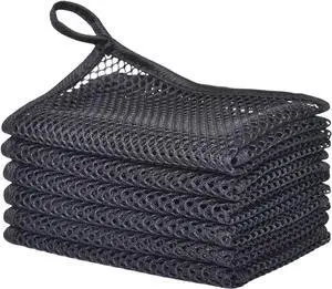 Premium Mesh Dish Cloths for Kitchen, Quick Drying Kitchen Dish Washing Net and Scrubber, Order-Free Dish Rags for Washing Dishes Black 12X12 6 Pack Premium Mesh Dish Cloths for Kitchen, Quick Drying Kitchen Dish Washing Net and Scrubber, Order-Free Dish Rags for Washing Dishes Black 12X12 6 Pack