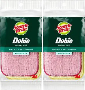 Scotch-Brite Dobie Sponge Cloths | Scrub & Wipe | Non-Scratch | Absorbent | 2 Pack Scotch-Brite Dobie Sponge Cloths | Scrub & Wipe | Non-Scratch | Absorbent | 2 Pack