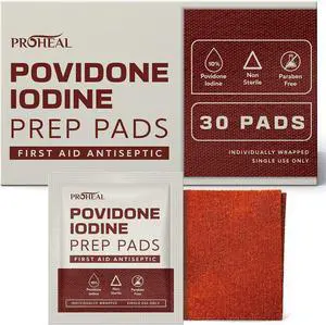 10% Povidone Iodine Prep Pads - 30 Iodine Swabs, Individually Wrapped - First Aid Antiseptic for Cleaning and Keeping Skin Clean 10% Povidone Iodine Prep Pads - 30 Iodine Swabs, Individually Wrapped - First Aid Antiseptic for Cleaning and Keeping Skin Clean