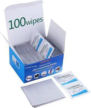 Pre-Moistened Lens Wipes ALIBEISS Screen Wipes for Glasses, Camera,Tablets, Smartphone, Screens and Other Delicate Surfaces,Pack of 100 Pre-Moistened Lens Wipes ALIBEISS Screen Wipes for Glasses, Camera,Tablets, Smartphone, Screens and Other Delicate Surfaces,Pack of 100
