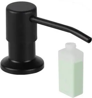Built in Soap Dispenser for Kitchen Sink, Matte Black Stainless Steel Countertop Pump Head (Plastic Built-in), Dish Soap Hand Lotion Dispenser with Refillable 17OZ Bottle (Matte Black) Built in Soap Dispenser for Kitchen Sink, Matte Black Stainless Steel Countertop Pump Head (Plastic Built-in), Dish Soap Hand Lotion Dispenser with Refillable 17OZ Bottle (Matte Black)