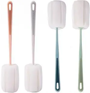 4 PCS Sponge Bottle Brushes, Bottles Scrubber Cleaning Brush with Handle, Water Bottles Cleaner for Thermos, Mug, Cup, Teapot 4 PCS Sponge Bottle Brushes, Bottles Scrubber Cleaning Brush with Handle, Water Bottles Cleaner for Thermos, Mug, Cup, Teapot