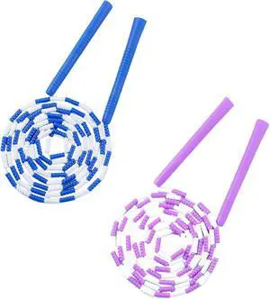 Jump Rope, 2 Pcs 3.28 Feet Blue and Purple Ropes with Plastic Handle for Rope Skipping Jump Rope, 2 Pcs 3.28 Feet Blue and Purple Ropes with Plastic Handle for Rope Skipping
