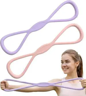 Resistance Bands with Handles, 2 Pcs Figure 8 Exercise Bands for Arm, Back and Shoulder Training, Elastic Fitness Bands for Strength Training, Stretching, Yoga and Home Workouts Resistance Bands with Handles, 2 Pcs Figure 8 Exercise Bands for Arm, Back and Shoulder Training, Elastic Fitness Bands for Strength Training, Stretching, Yoga and Home Workouts