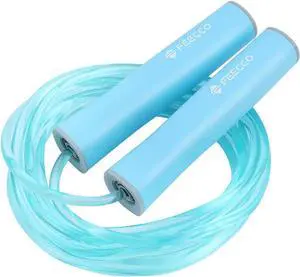 FEECCO Jump Rope for Kids, Pink and Blue Colored Jump Ropes for Girls and Boys 3~12 Years Old, with Adjustable Length Rope and Skin Friendly Silicone Handles FEECCO Jump Rope for Kids, Pink and Blue Colored Jump Ropes for Girls and Boys 3~12 Years Old, with Adjustable Length Rope and Skin Friendly Silicone Handles