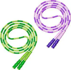 Leeboom Jump Rope, Adjustable Length Tangle-Free Segmented Soft Beaded Skipping Rope, Fitness Jump Rope for Kids, Man, and Women Weight Loss 9.2 Feet Leeboom Jump Rope, Adjustable Length Tangle-Free Segmented Soft Beaded Skipping Rope, Fitness Jump Rope for Kids, Man, and Women Weight Loss 9.2 Feet