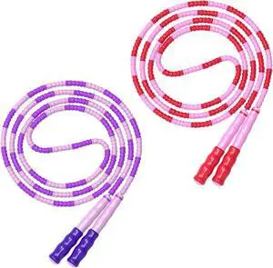 Leeboom Jump Rope, Adjustable Length Tangle-Free Segmented Soft Beaded Skipping Rope, Fitness Jump Rope for Kids, Man, and Women Weight Loss 9.2 Feet Leeboom Jump Rope, Adjustable Length Tangle-Free Segmented Soft Beaded Skipping Rope, Fitness Jump Rope for Kids, Man, and Women Weight Loss 9.2 Feet