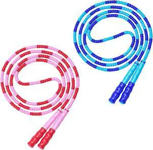 Leeboom Jump Rope, Adjustable Length Tangle-Free Segmented Soft Beaded Skipping Rope, Fitness Jump Rope for Kids, Man, and Women Weight Loss 9.2 Feet Leeboom Jump Rope, Adjustable Length Tangle-Free Segmented Soft Beaded Skipping Rope, Fitness Jump Rope for Kids, Man, and Women Weight Loss 9.2 Feet